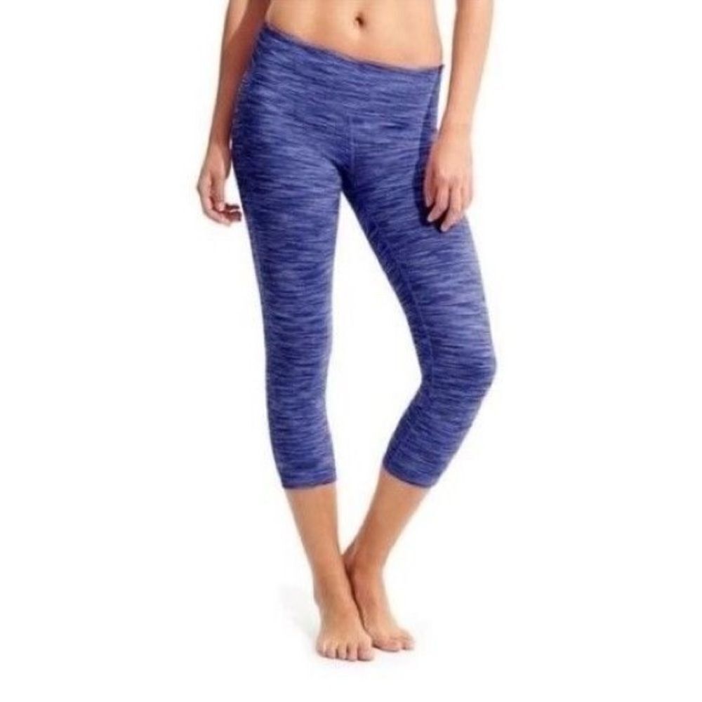 Athleta Blue Purple Space Dye Chaturanga Capri Leggings Medium